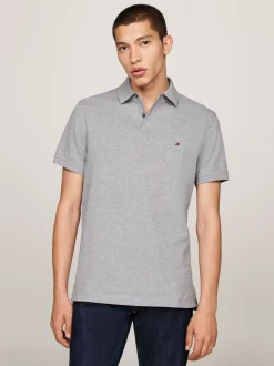 Koszulki Polo*Tommy Hilfiger Koszulka Polo O Regularnym Kroju Z Flagą 1985 Collection MEDIUM GREY HEATHER