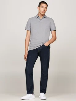 Koszulki Polo*Tommy Hilfiger Koszulka Polo O Regularnym Kroju Z Flagą 1985 Collection MEDIUM GREY HEATHER