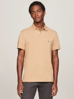 Koszulki Polo*Tommy Hilfiger Koszulka Polo O Regularnym Kroju Z Flagą 1985 Collection CLASSIC KHAKI