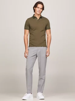 Koszulki Polo*Tommy Hilfiger Koszulka Polo O Regularnym Kroju Z Flagą 1985 Collection ARMY GREEN
