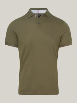 Koszulki Polo*Tommy Hilfiger Koszulka Polo O Regularnym Kroju Z Flagą 1985 Collection ARMY GREEN