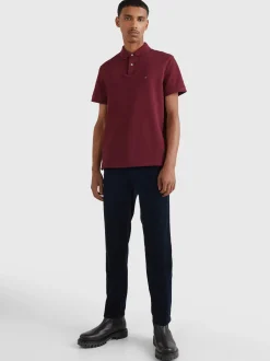 Koszulki Polo*Tommy Hilfiger Koszulka Polo O Regularnym Kroju Z Flagą 1985 Collection DEEP ROUGE
