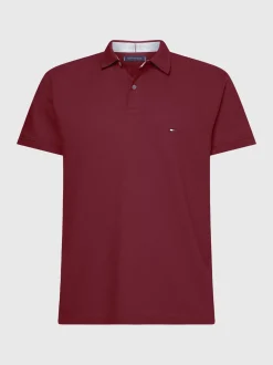 Koszulki Polo*Tommy Hilfiger Koszulka Polo O Regularnym Kroju Z Flagą 1985 Collection DEEP ROUGE