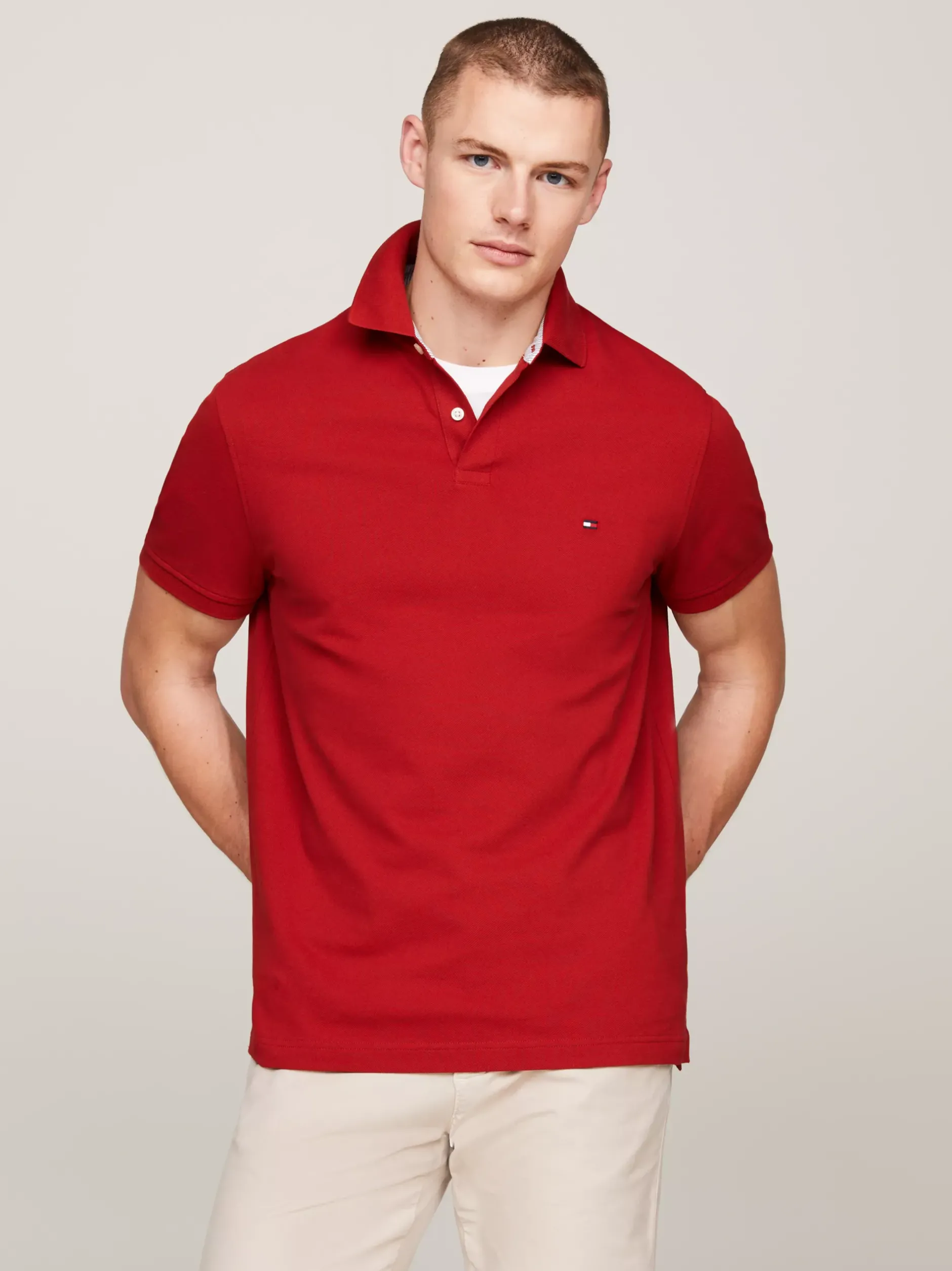 Koszulki Polo*Tommy Hilfiger Koszulka Polo O Regularnym Kroju Z Flagą 1985 Collection DARK MAGMA