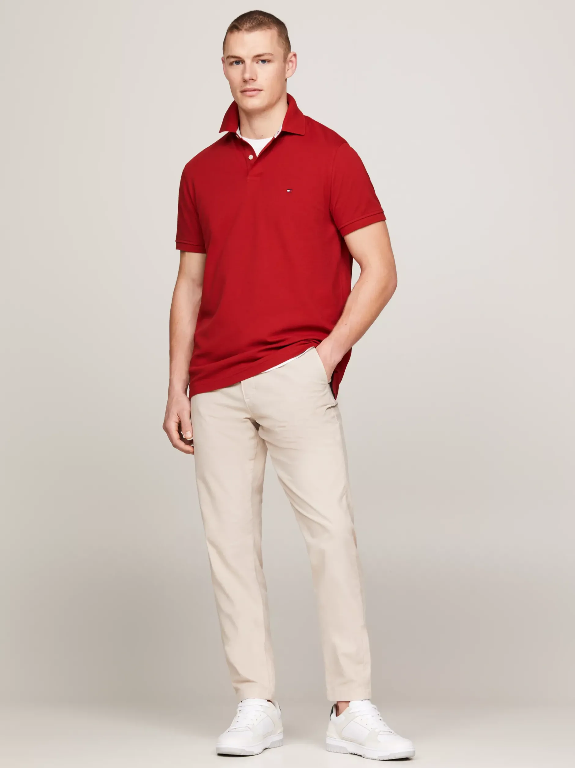 Koszulki Polo*Tommy Hilfiger Koszulka Polo O Regularnym Kroju Z Flagą 1985 Collection DARK MAGMA
