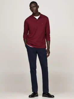 Koszulki Polo*Tommy Hilfiger Koszulka Polo O Regularnym Kroju Z Długim Rękawem DEEP ROUGE