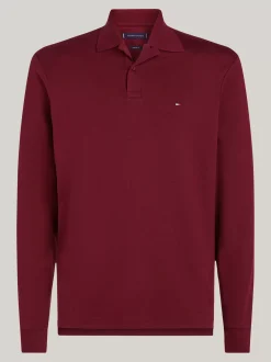 Koszulki Polo*Tommy Hilfiger Koszulka Polo O Regularnym Kroju Z Długim Rękawem DEEP ROUGE