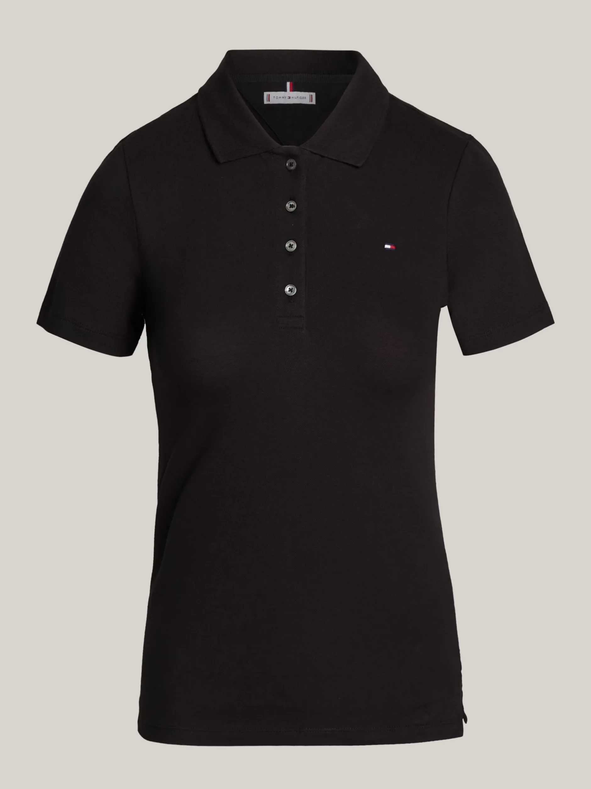 Koszulki Polo*Tommy Hilfiger Koszulka Polo O Wąskim Kroju BLACK