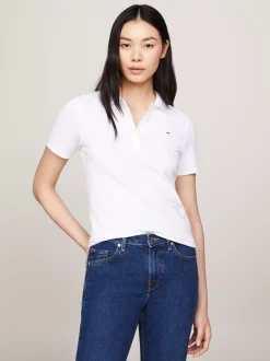 Koszulki Polo*Tommy Hilfiger Koszulka Polo O Wąskim Kroju TH OPTIC WHITE