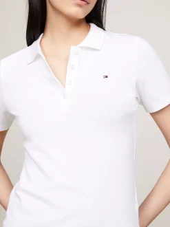 Koszulki Polo*Tommy Hilfiger Koszulka Polo O Wąskim Kroju TH OPTIC WHITE