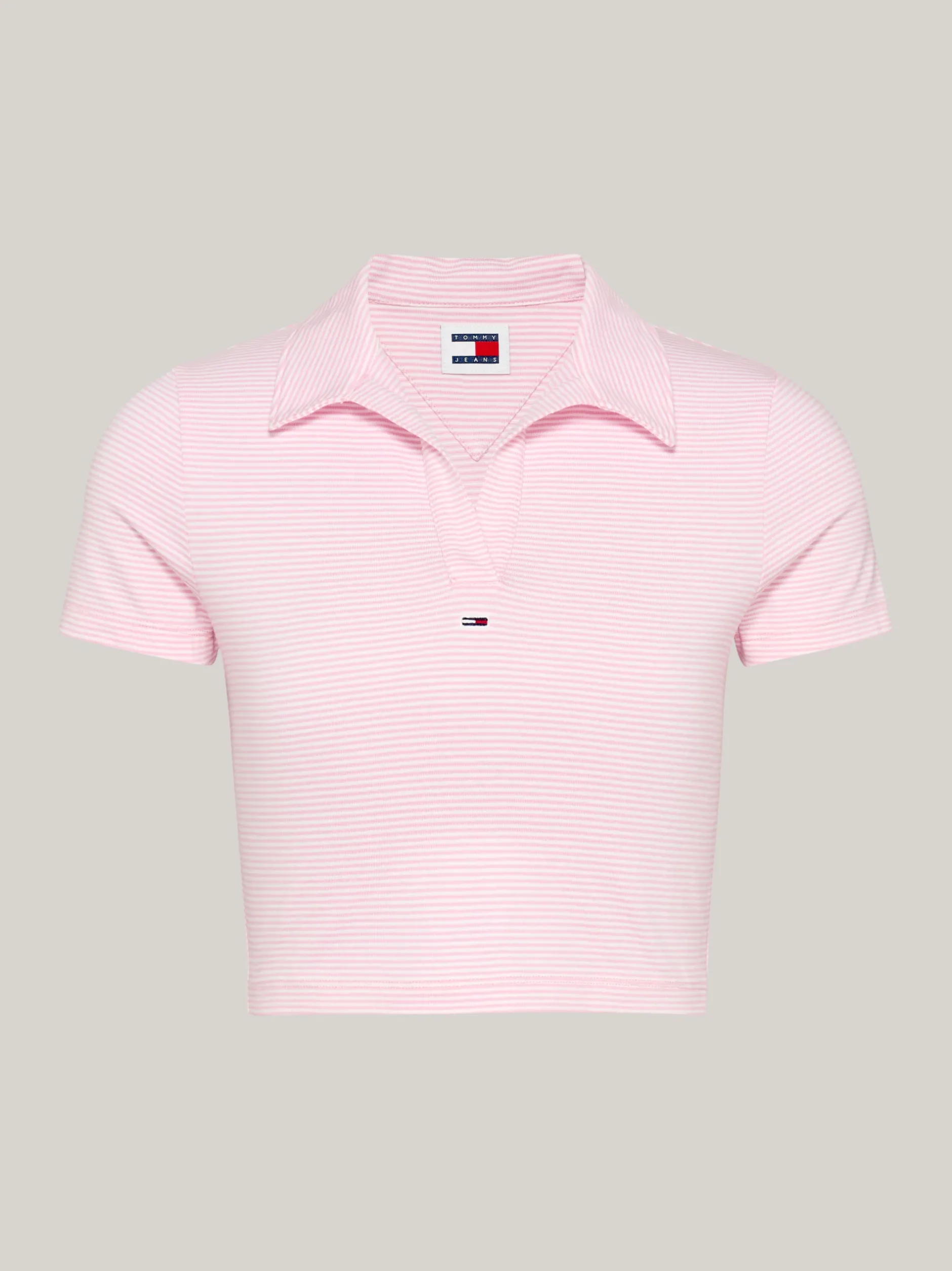 Koszulki Polo*Tommy Hilfiger Koszulka Polo O Wąskim Skróconym Kroju BALLET PINK / STRIPE