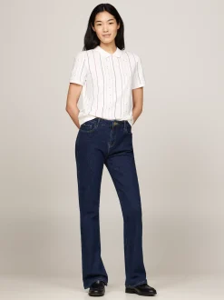 Koszulki Polo*Tommy Hilfiger Koszulka Polo W Paski Z Motywem Flagi FOULARD FLAG STP/ MULTI