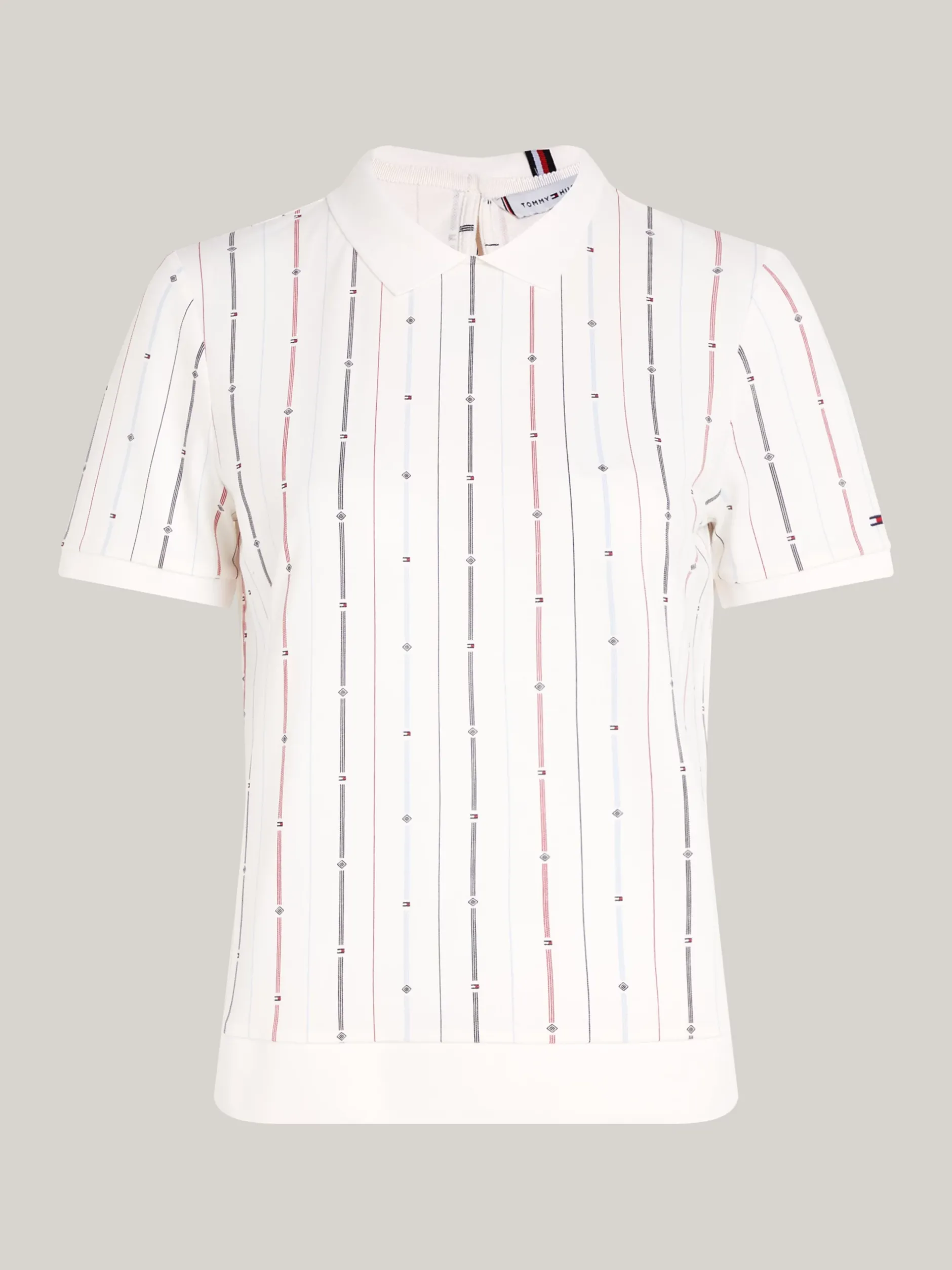 Koszulki Polo*Tommy Hilfiger Koszulka Polo W Paski Z Motywem Flagi FOULARD FLAG STP/ MULTI