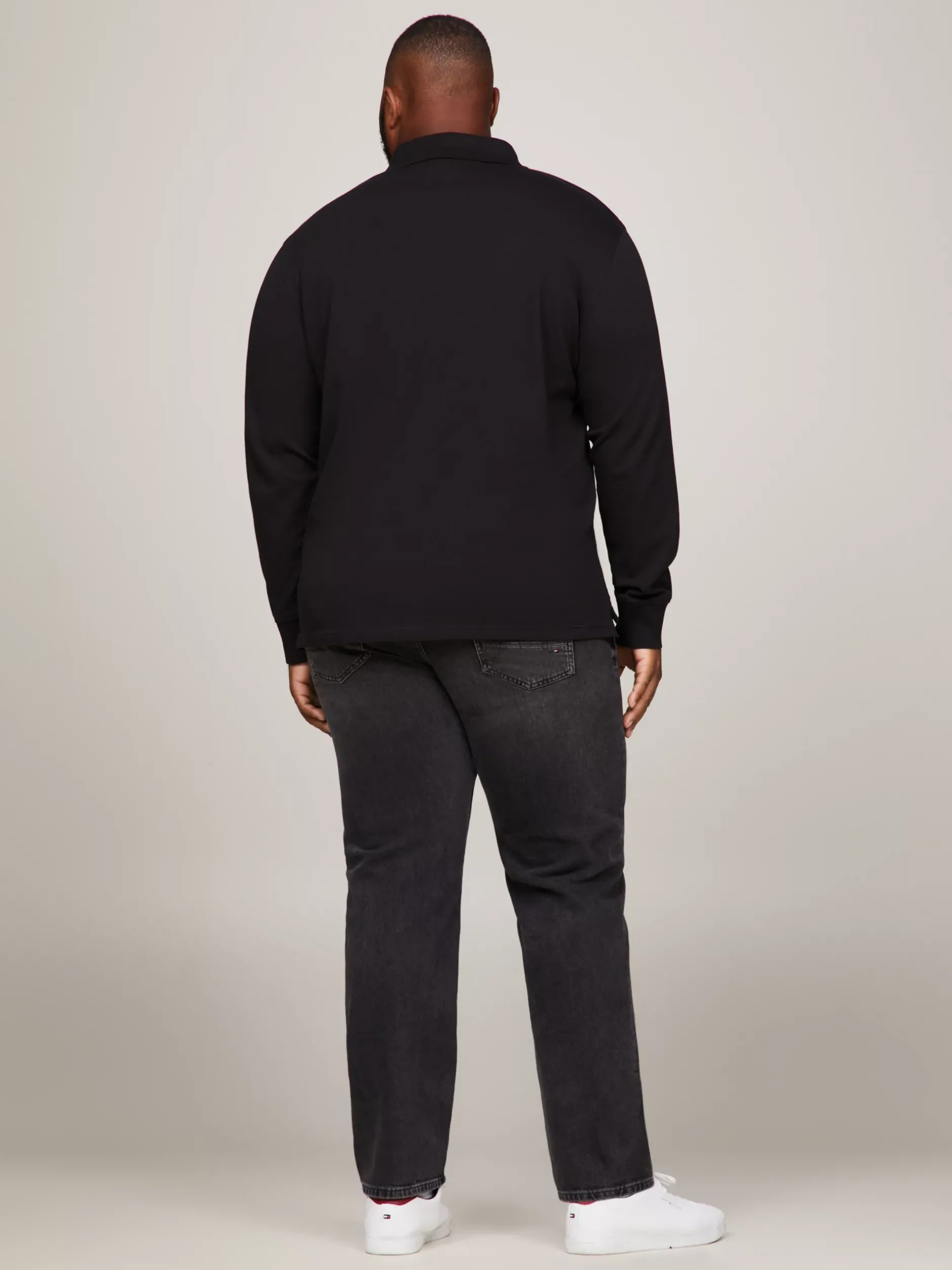 Koszulki Polo*Tommy Hilfiger Koszulka Polo Z Długim Rękawem Z Kolekcji Plus 1985 Collection BLACK