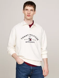 Koszulki Polo*Tommy Hilfiger Koszulka Polo Z żeglarskim Logo IVORY PETAL