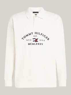 Koszulki Polo*Tommy Hilfiger Koszulka Polo Z żeglarskim Logo IVORY PETAL