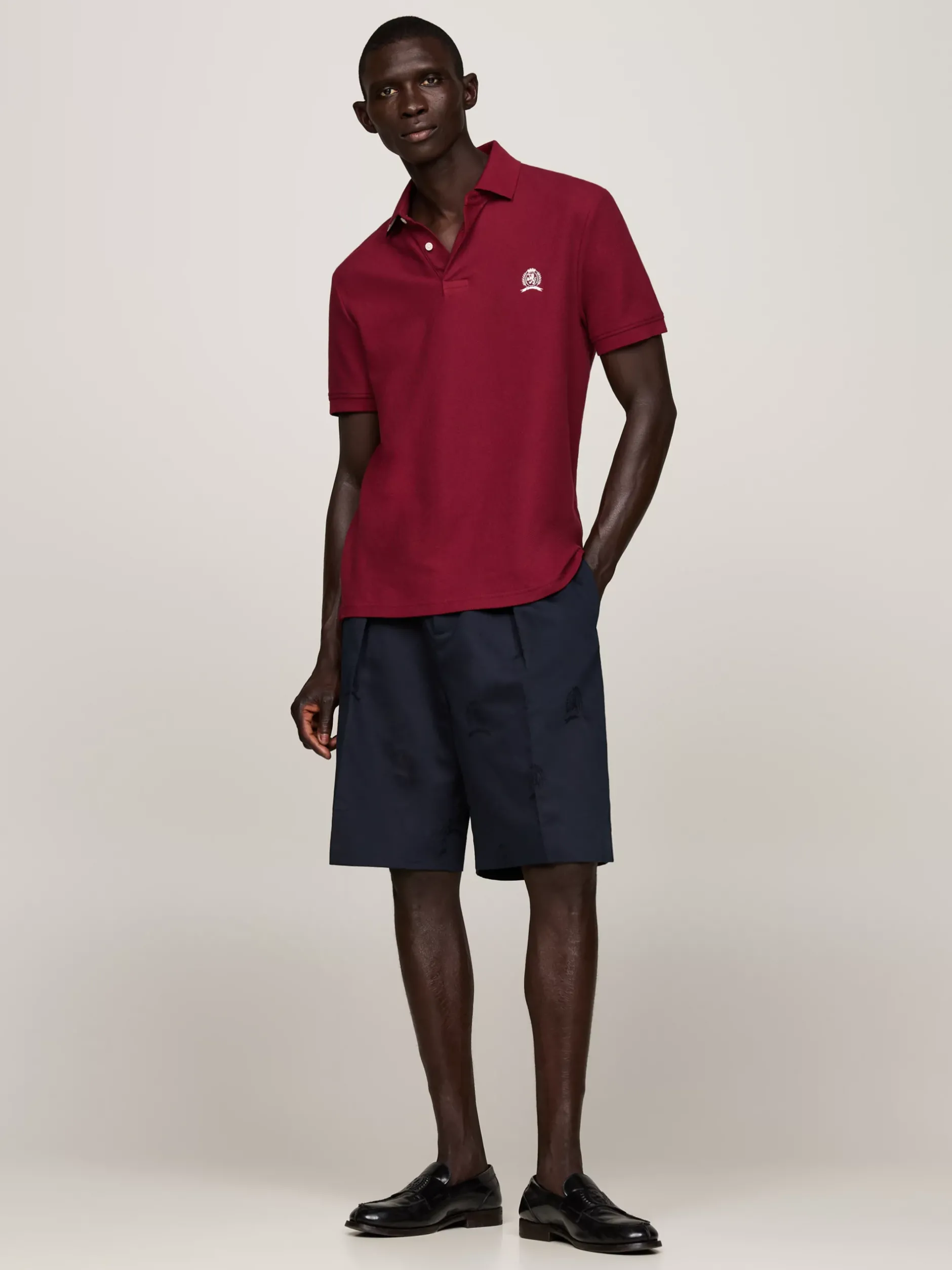 Koszulki Polo*Tommy Hilfiger Koszulka Polo Z Haftowanym Emblematem ROUGE