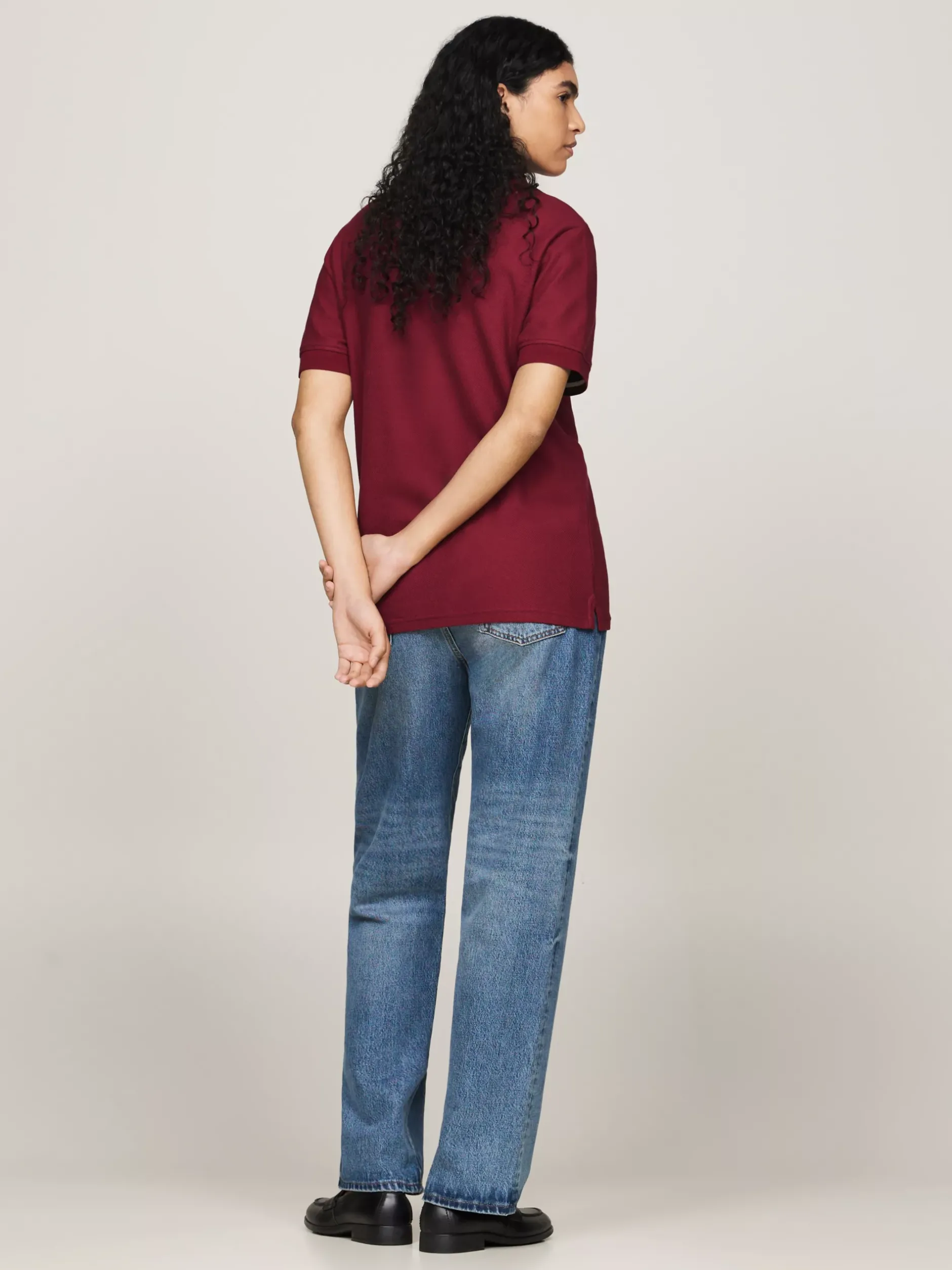 Koszulki Polo*Tommy Hilfiger Koszulka Polo Z Haftowanym Emblematem ROUGE