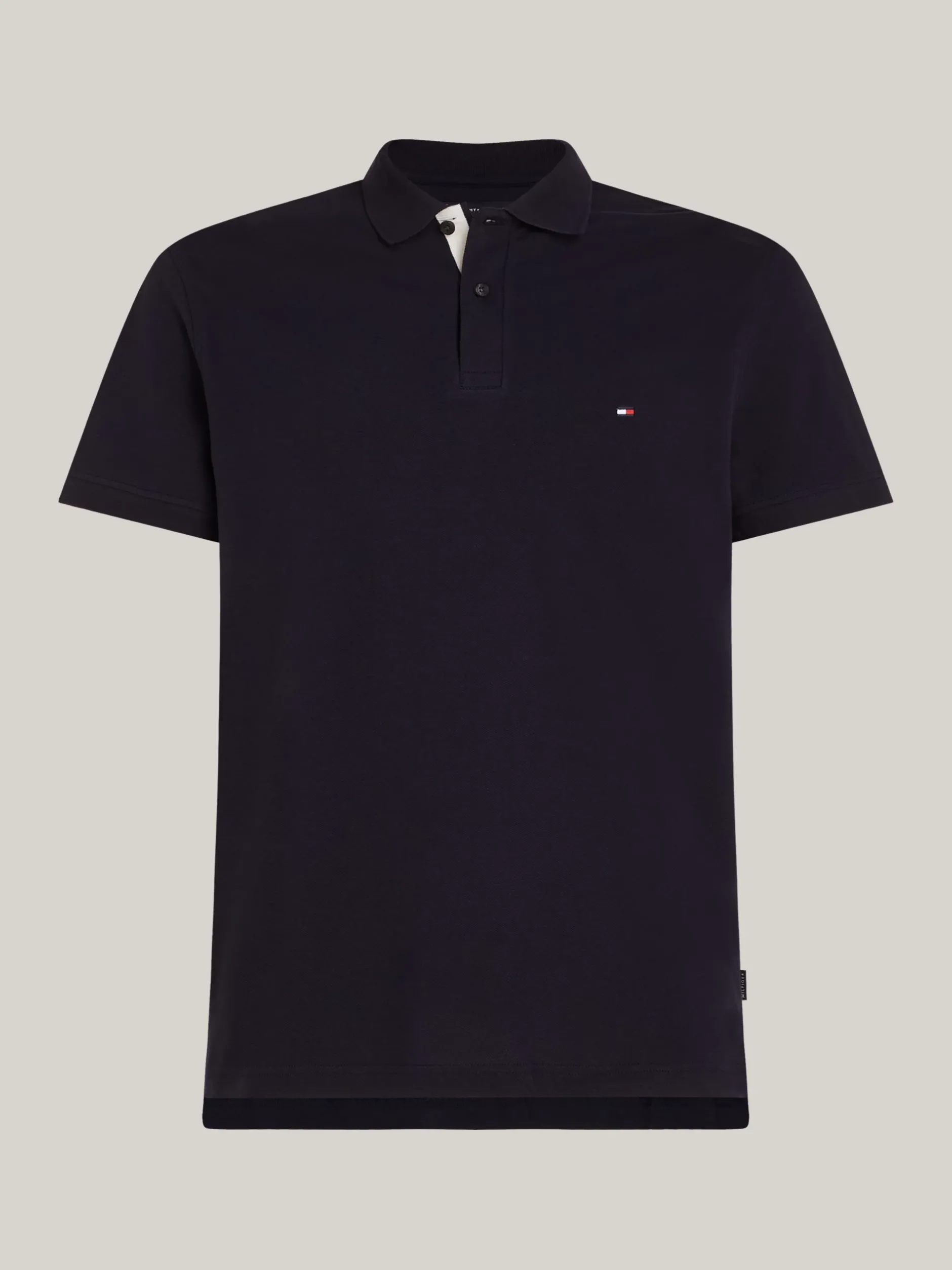 Koszulki Polo*Tommy Hilfiger Koszulka Polo Z Kontrastową Plisą I Flagą DESERT SKY