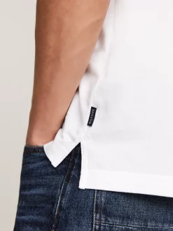Koszulki Polo*Tommy Hilfiger Koszulka Polo Z Kontrastową Plisą I Flagą WHITE
