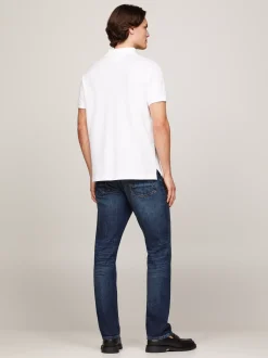 Koszulki Polo*Tommy Hilfiger Koszulka Polo Z Kontrastową Plisą I Flagą WHITE