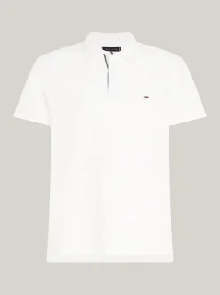Koszulki Polo*Tommy Hilfiger Koszulka Polo Z Kontrastową Plisą I Flagą WHITE