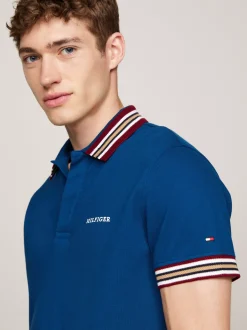 Koszulki Polo*Tommy Hilfiger Koszulka Polo Z Kontrastowym Kołnierzykiem DEEP INDIGO
