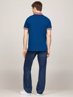 Koszulki Polo*Tommy Hilfiger Koszulka Polo Z Kontrastowym Kołnierzykiem DEEP INDIGO