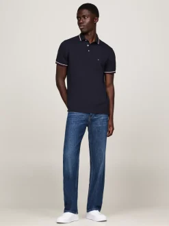 Koszulki Polo*Tommy Hilfiger Koszulka Polo Z Kontrastowym Wykończeniem DESERT SKY