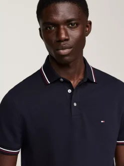 Koszulki Polo*Tommy Hilfiger Koszulka Polo Z Kontrastowym Wykończeniem DESERT SKY