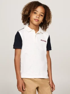 T-Shirty I Koszulki Polo*Tommy Hilfiger Koszulka Polo Z Logo Hilfiger Monotype ANCIENT WHITE / RED / BLUE