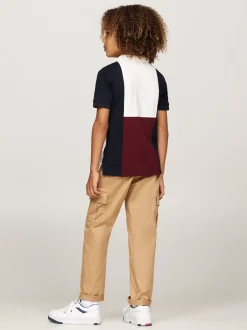 T-Shirty I Koszulki Polo*Tommy Hilfiger Koszulka Polo Z Logo Hilfiger Monotype ANCIENT WHITE / RED / BLUE