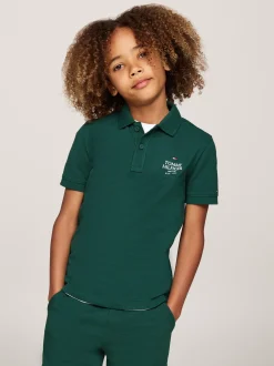 T-Shirty I Koszulki Polo*Tommy Hilfiger Koszulka Polo Z Logo Hilfiger ORNAMENTAL GREEN