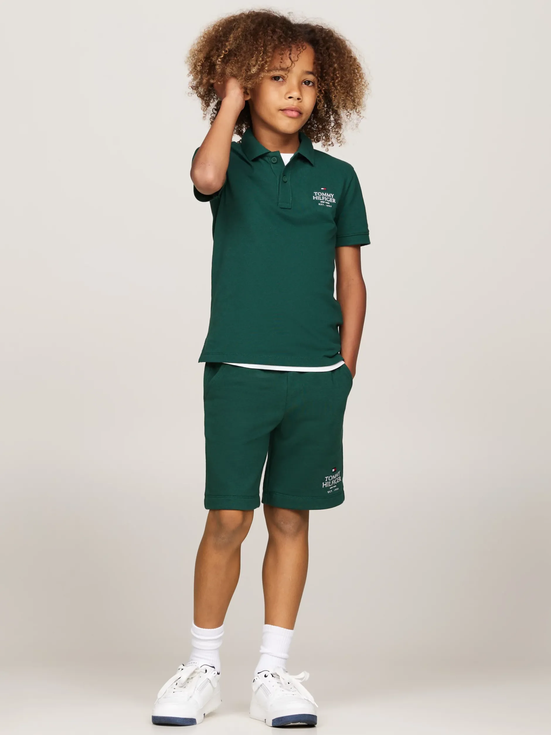 T-Shirty I Koszulki Polo*Tommy Hilfiger Koszulka Polo Z Logo Hilfiger ORNAMENTAL GREEN