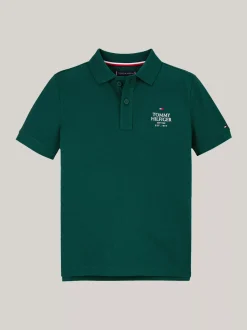 T-Shirty I Koszulki Polo*Tommy Hilfiger Koszulka Polo Z Logo Hilfiger ORNAMENTAL GREEN