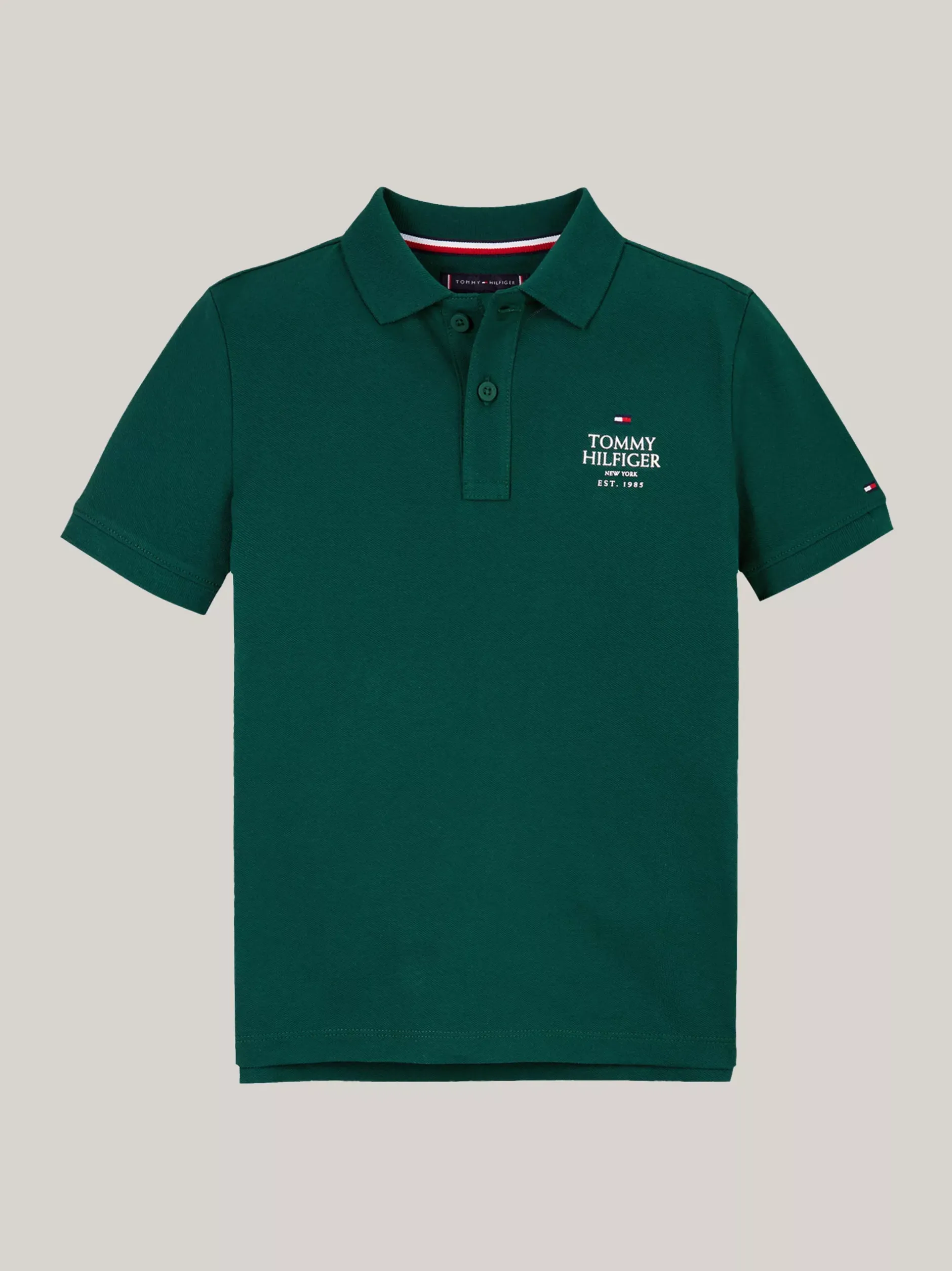T-Shirty I Koszulki Polo*Tommy Hilfiger Koszulka Polo Z Logo Hilfiger ORNAMENTAL GREEN