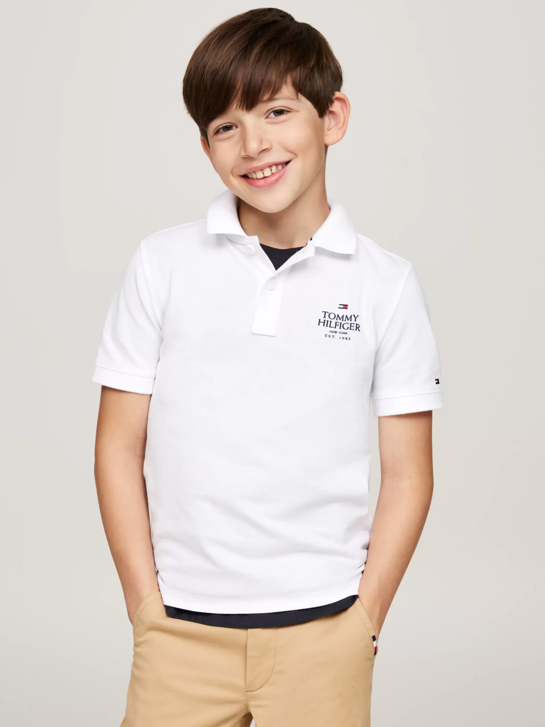 T-Shirty I Koszulki Polo*Tommy Hilfiger Koszulka Polo Z Logo Hilfiger WHITE