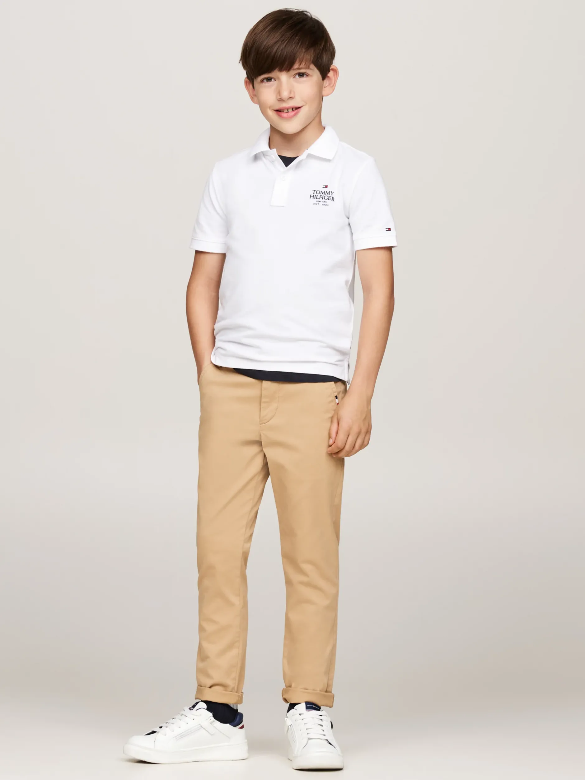 T-Shirty I Koszulki Polo*Tommy Hilfiger Koszulka Polo Z Logo Hilfiger WHITE