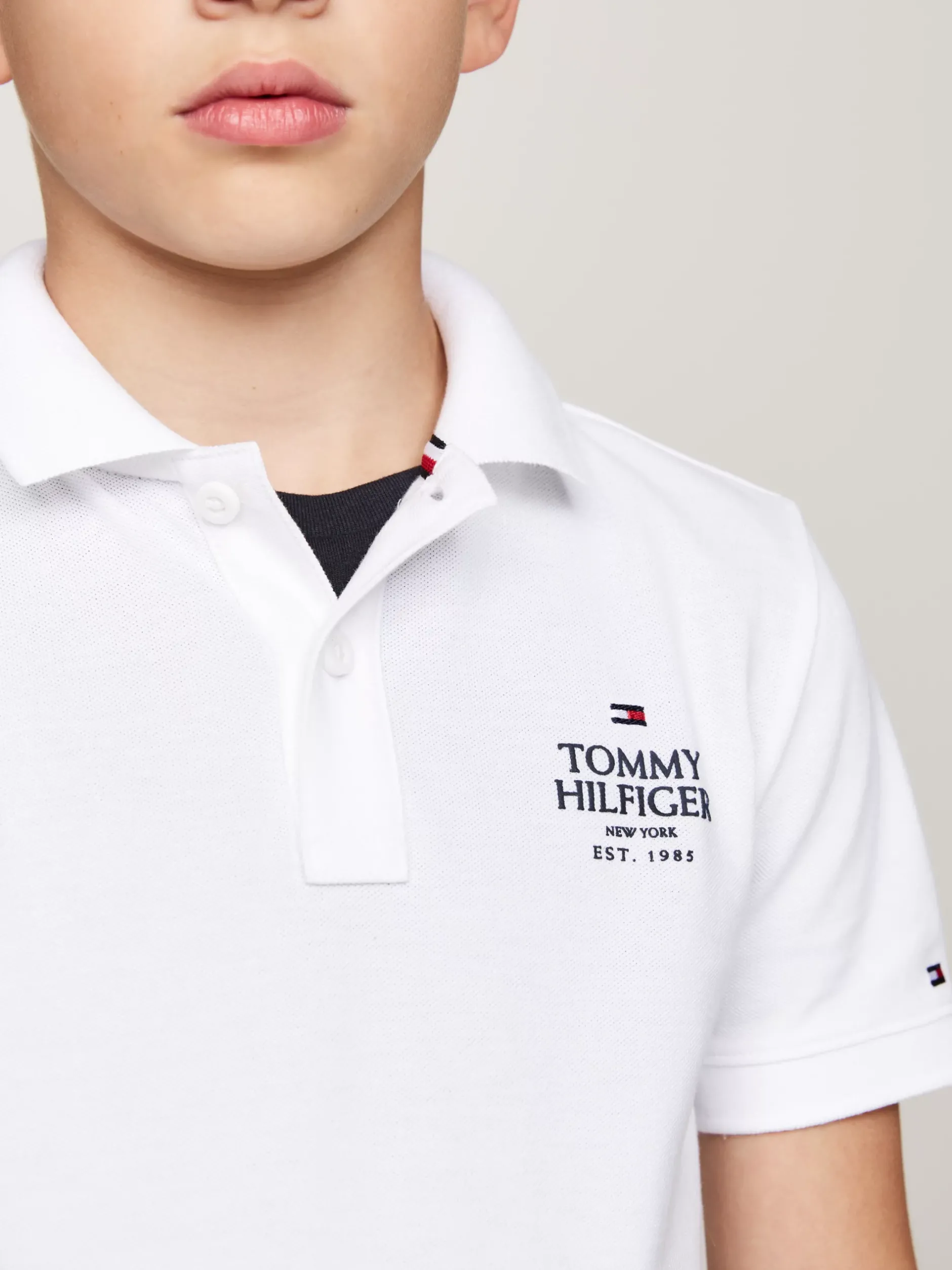 T-Shirty I Koszulki Polo*Tommy Hilfiger Koszulka Polo Z Logo Hilfiger WHITE