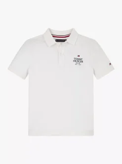 T-Shirty I Koszulki Polo*Tommy Hilfiger Koszulka Polo Z Logo Hilfiger WHITE