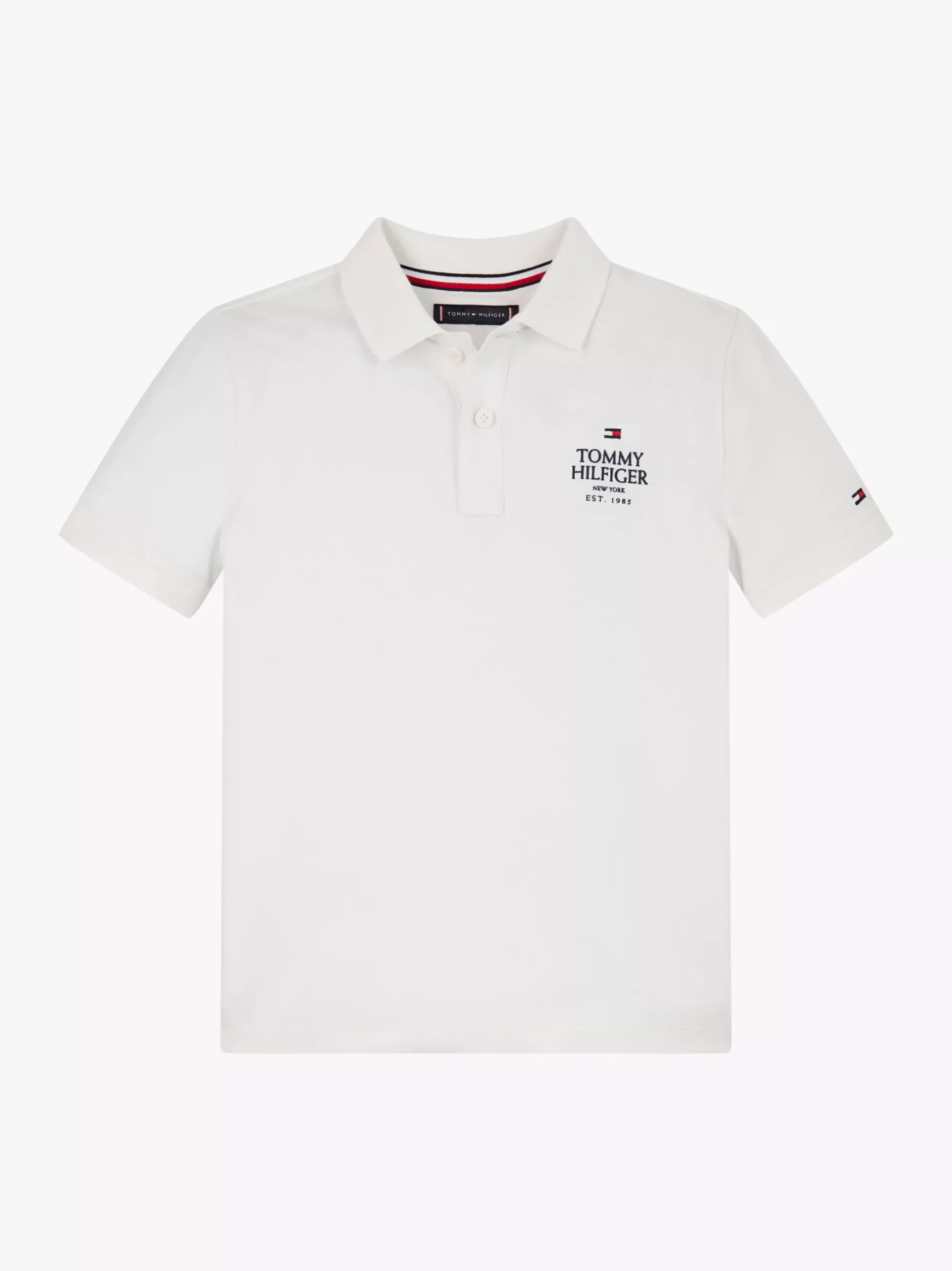 T-Shirty I Koszulki Polo*Tommy Hilfiger Koszulka Polo Z Logo Hilfiger WHITE