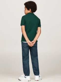 T-Shirty I Koszulki Polo*Tommy Hilfiger Koszulka Polo Z Logo Hilfiger Monotype ORNAMENTAL GREEN