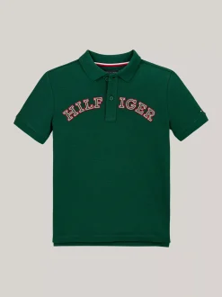 T-Shirty I Koszulki Polo*Tommy Hilfiger Koszulka Polo Z Logo Hilfiger Monotype ORNAMENTAL GREEN