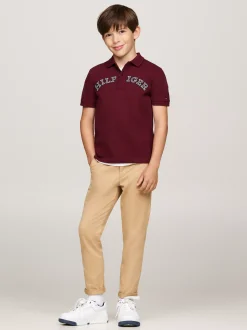 T-Shirty I Koszulki Polo*Tommy Hilfiger Koszulka Polo Z Logo Hilfiger Monotype DEEP ROUGE