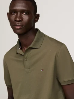 Koszulki Polo*Tommy Hilfiger Koszulka Polo Z Materiału Odprowadzającego Wilgoć ARMY GREEN