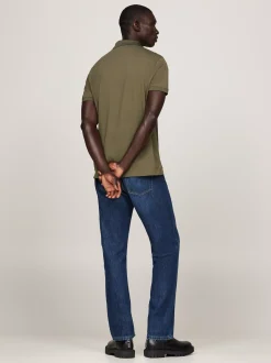 Koszulki Polo*Tommy Hilfiger Koszulka Polo Z Materiału Odprowadzającego Wilgoć ARMY GREEN
