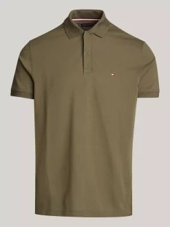 Koszulki Polo*Tommy Hilfiger Koszulka Polo Z Materiału Odprowadzającego Wilgoć ARMY GREEN