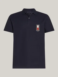 Koszulki Polo*Tommy Hilfiger Koszulka Polo Z Pionową Flagą DESERT SKY