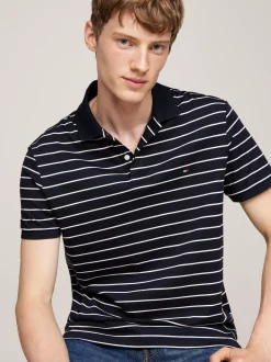 Koszulki Polo*Tommy Hilfiger Koszulka Polo Z Wyszywanym Logo DESERT SKY / ECRU