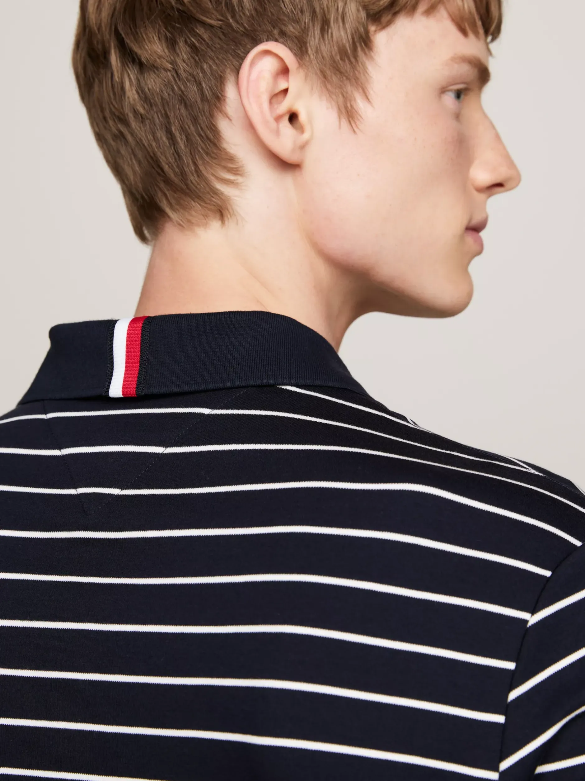 Koszulki Polo*Tommy Hilfiger Koszulka Polo Z Wyszywanym Logo DESERT SKY / ECRU